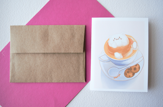 Catpuccino Blank Card | Cute Cat Lover | Blank Card | Cute Cat